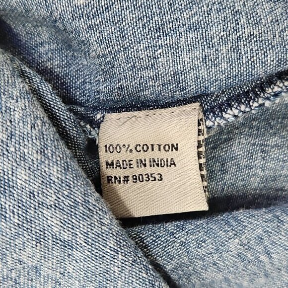 J Gee Chambray Denim Shirt Dress Women's Medium Blue Western Boho Y2K NWT Snaps - Picture 12 of 13